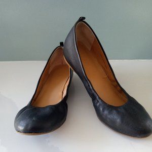 J. Crew Women's Ballet Flats Leather Round Toe Size 7 Black